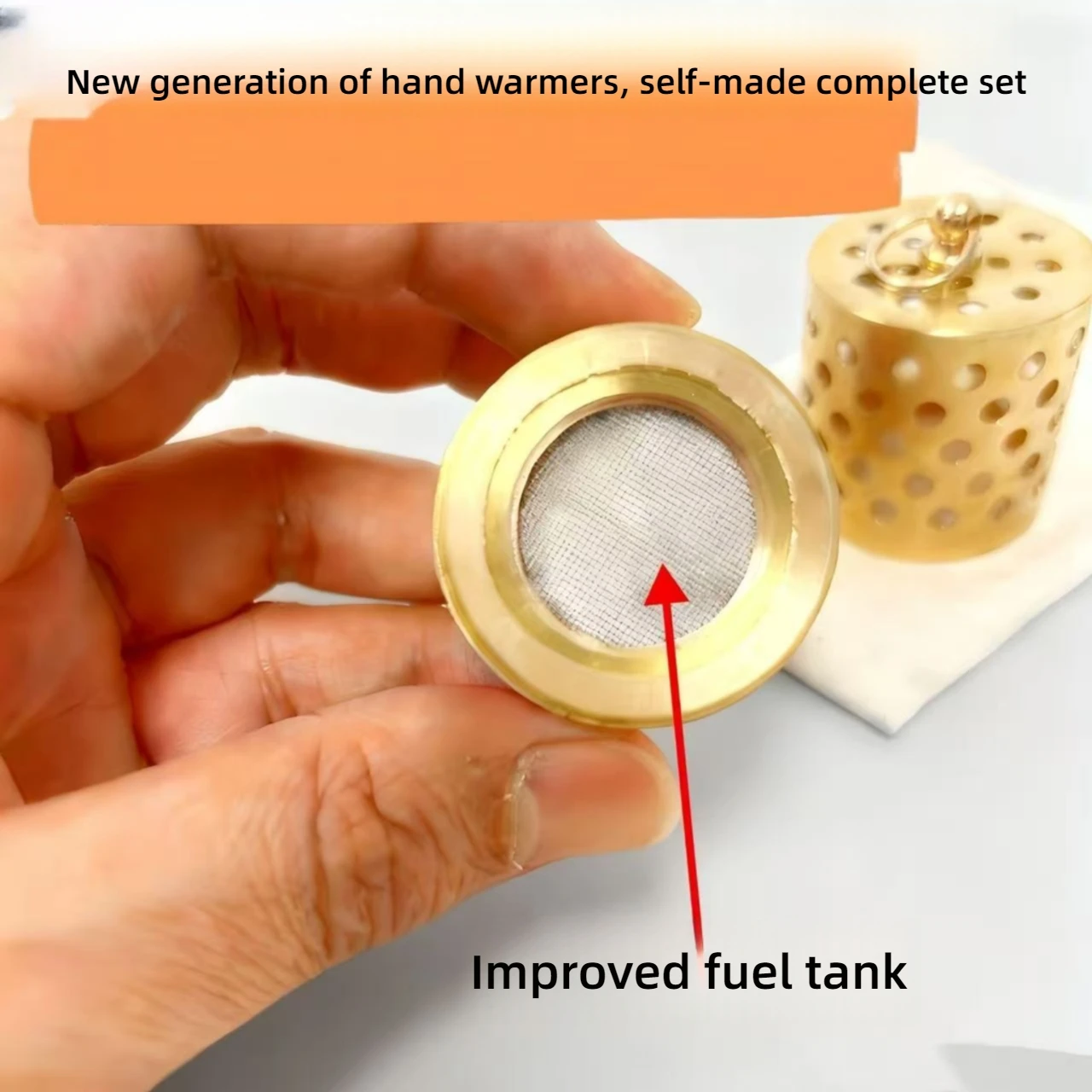 Brass Homemade Pocket Stove DIY, Complete Set of Heating and Hand Warmers, Portable Bottom Valve with Filter Accessories