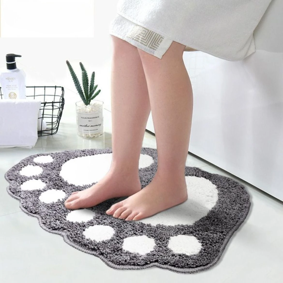 Thickened Korean Style Bathroom Floor Mat Foot Pad Extra Thick Floor Rug Bathroom Toilet Bedroom Bedside Cushion Carpet Decor