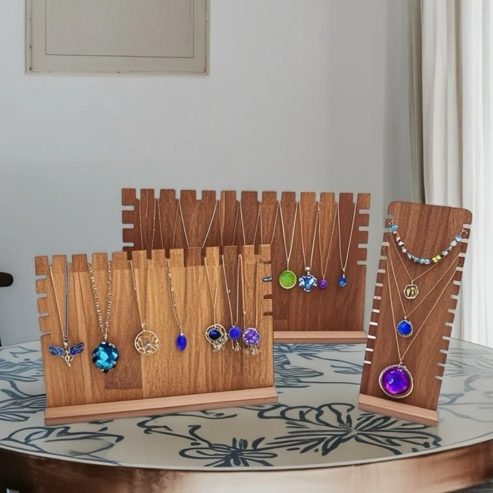 

Wood Jewelry Necklace Display Stand Hanging Necklace Long Hand Bangle Wooden Necklace Display Rack Ornaments Storage