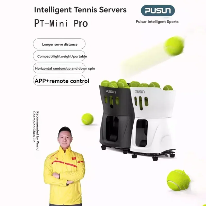 Pusun Tennis Ball Machine, PT-Mini Pro, Ultraleve, Bola automática, Equipamento de Treinamento, Portátil, Indoor e Outdoor Prática