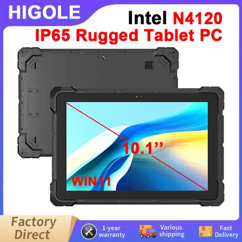 10.1 Inch Touch Screen Monitor Fanless Mini PC N4120 WiFi5 BT4.2 Industrial Rugged Tablet PC RS-232(DB9) USB3.0*2 Desk Computer