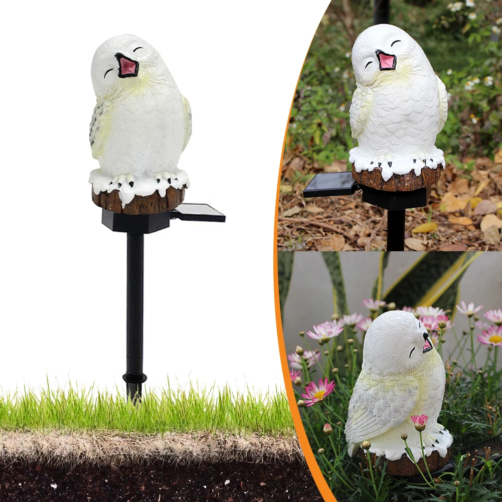 

Snowy Owl Animal Lights Home Decor Garden Solar Light Owl Solar Light Owl Solar Powered Light for Flower Fence Lawn Decorations