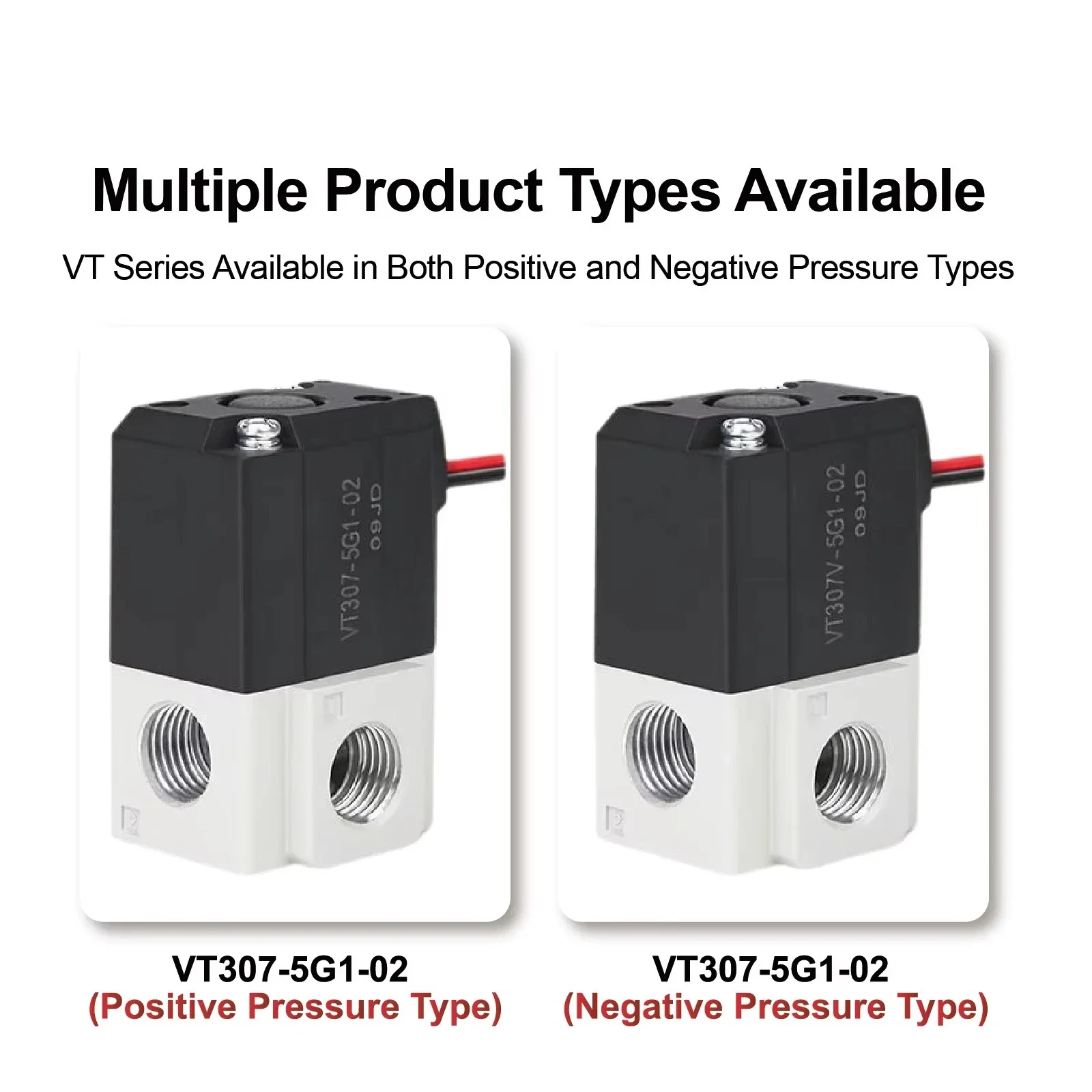 VT307 High Frequency Solenoid Valve 3 Way 2 Position Vacuum Pneumatic Valve 12V 24V 110V 220V