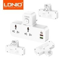 LDNIO Power Strip Plug 2500W Extension Adapter 2AC Universal Travel Adapter EU UK US Electrical Sockets With Switches Night Lamp