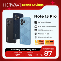 [Stock in the EU] HOTWAV Note 15 Pro Mobile Phone 6.6'' HD+ Android 14 4GB+128GB Cellphone 13MP 5160mAh 8.9mm Smartphone