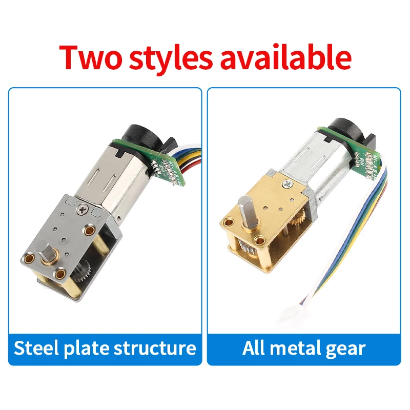 DC 3V 6V 12V  N20 22rpm 550rpm Worm Gear Motor Full Metal Gearbox With 7PPR Encoder