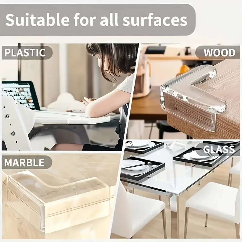 4 piece in transparent protect horn, power socket and furniture edge protection, school/dorm/home for a variety of scenarios