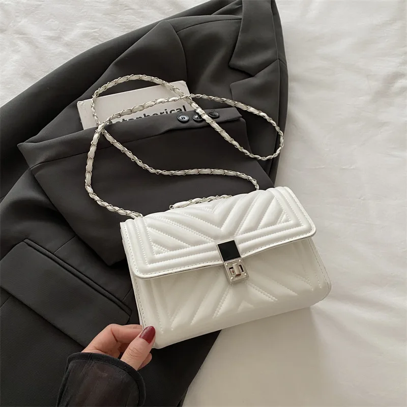 Neue Mode Mini Stepp Geprägte Kette Schulter Tasche für Frauen Einfache Vielseitige Diagonal Umhängetasche Platz Handtasche Weiblichen Beutel – Detail 16