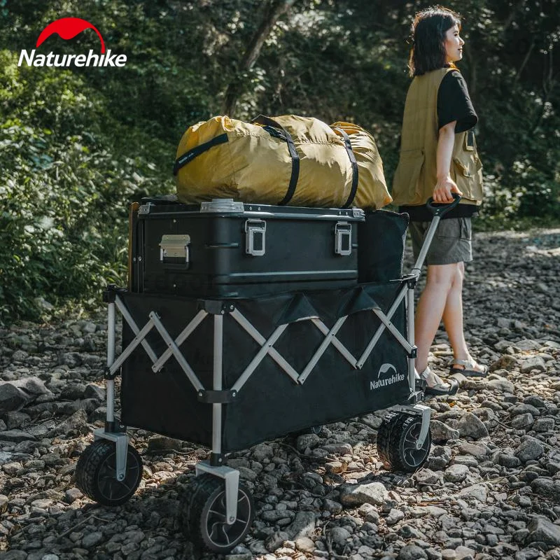 Naturehike Folding Trolley All Terrain Gathering Cart Outdoors  Wagon Hand Camping Shopping Picnic Portable Multifunction