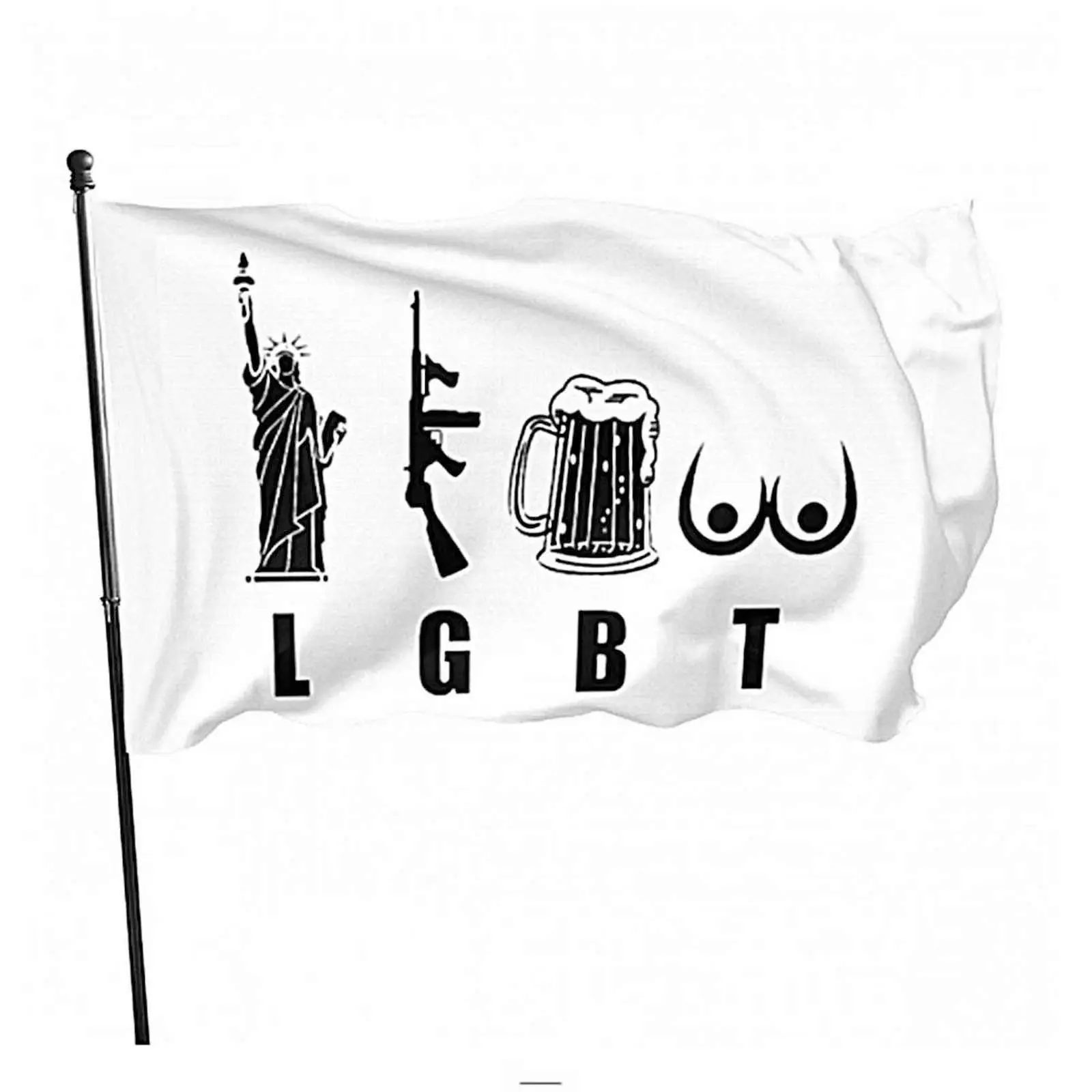 Lgbt العلم مع 4 الحلقات و 4 الحلقات للاستخدام في الأماكن المغلقة والهواء الطلق ، الجدار الشنق ، مضحك ، lgbt ، 3x5