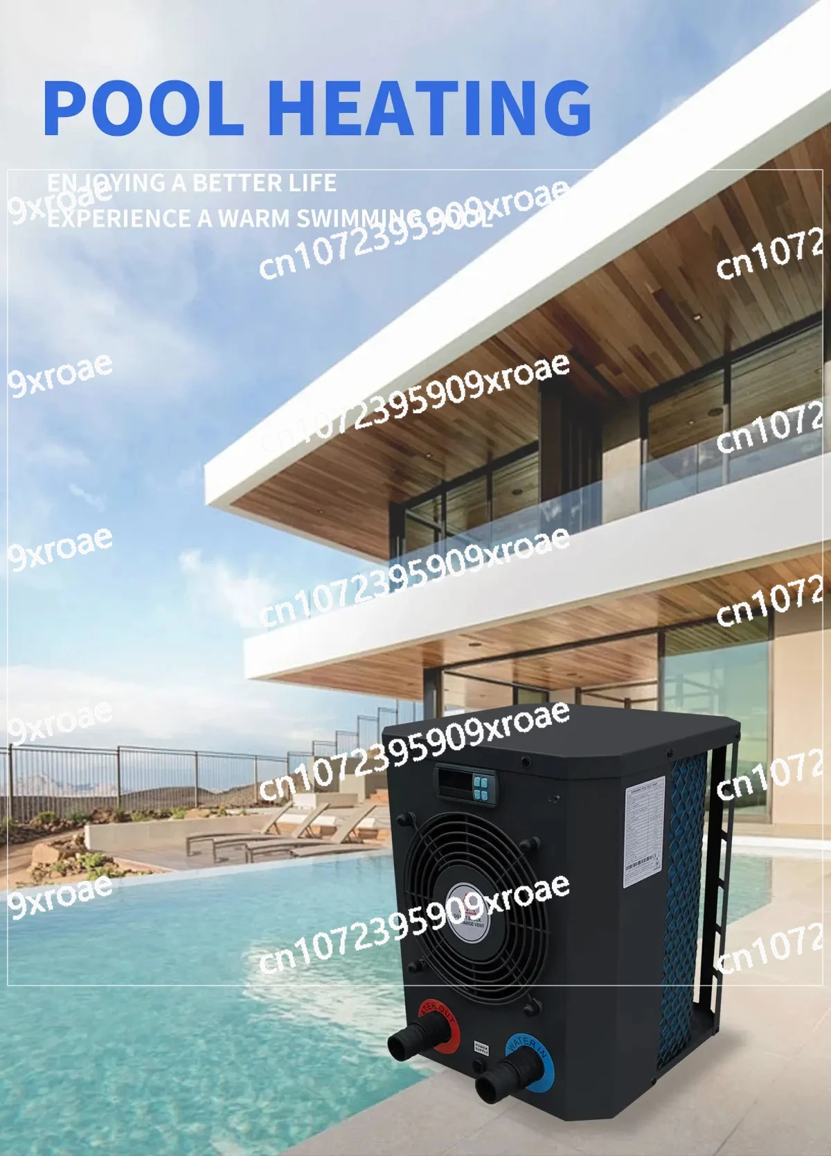 for Outdoor and Indoor R410A Refrigerant R32 R410A Energy Saving Swimming Pool Heat Electric Air Source