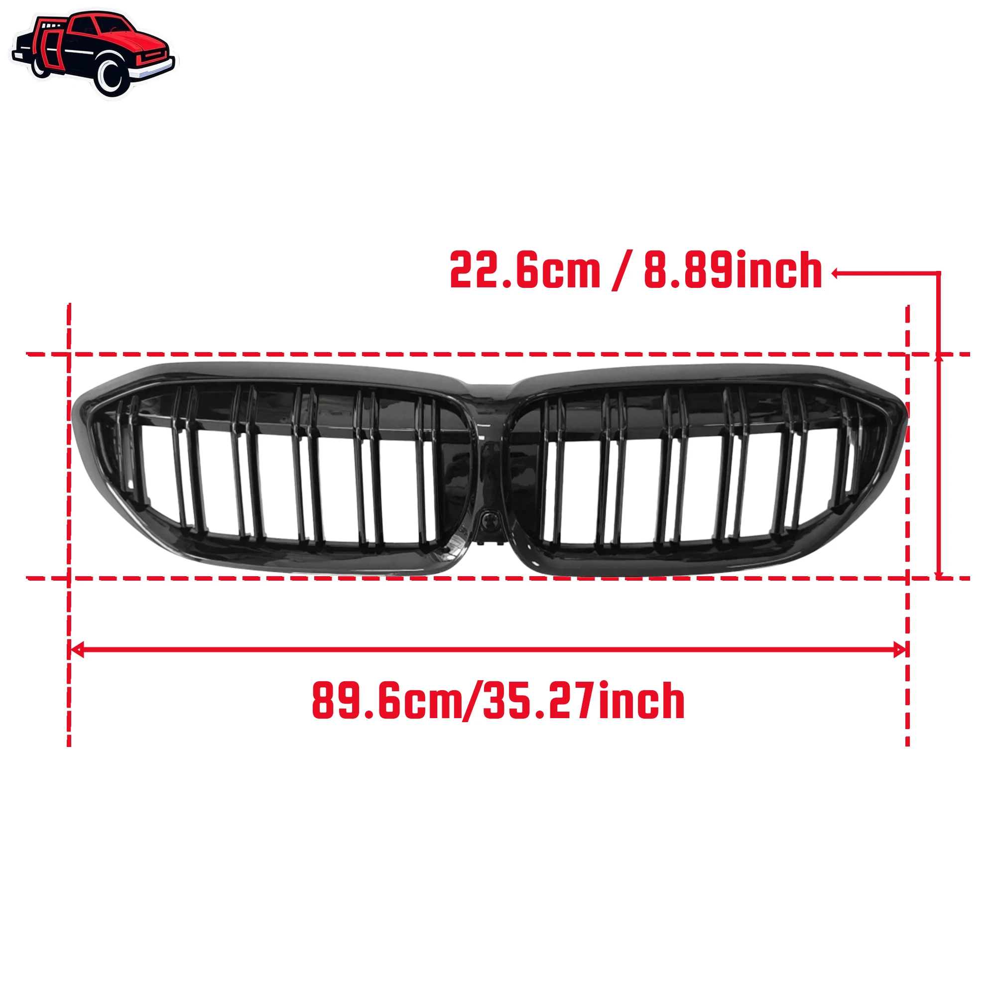 Dual Slat Kidney Grill For BMW 3 series G20 G21 G28 318i 320i 330i 340i 320d 330d 2019 2020 2021 2022 Front Bumper Decoration