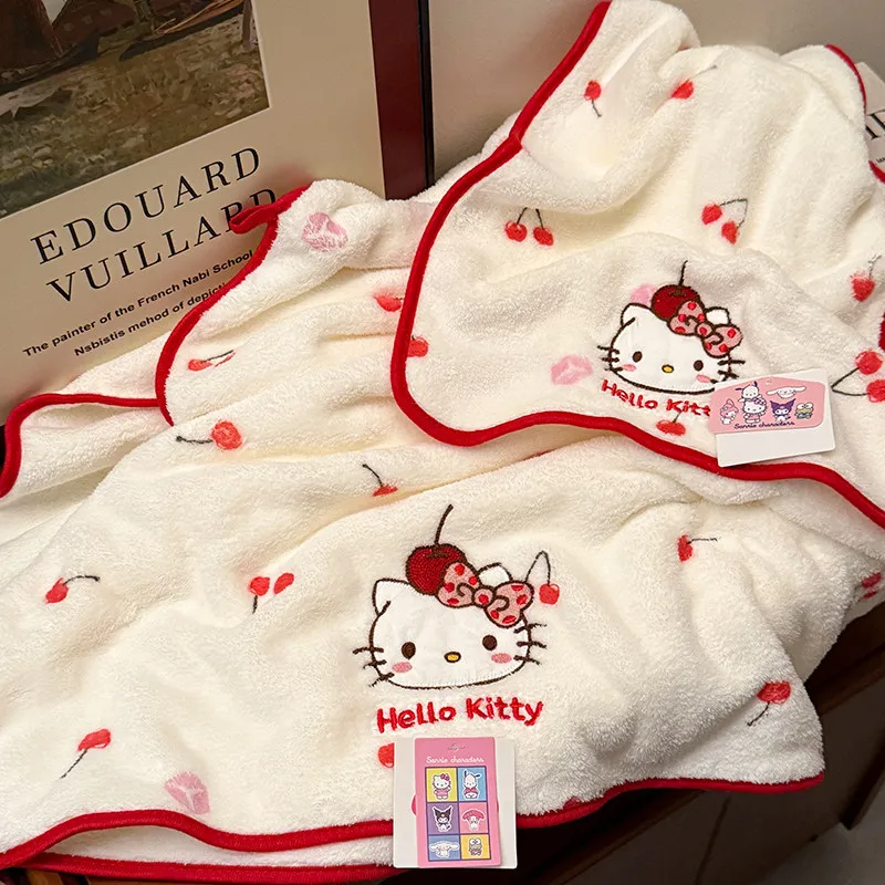 

Оригинальное банное полотенце Sanrio Hello Kitty, милая мультяшная шапочка для сушки волос, товары для ванной комнаты