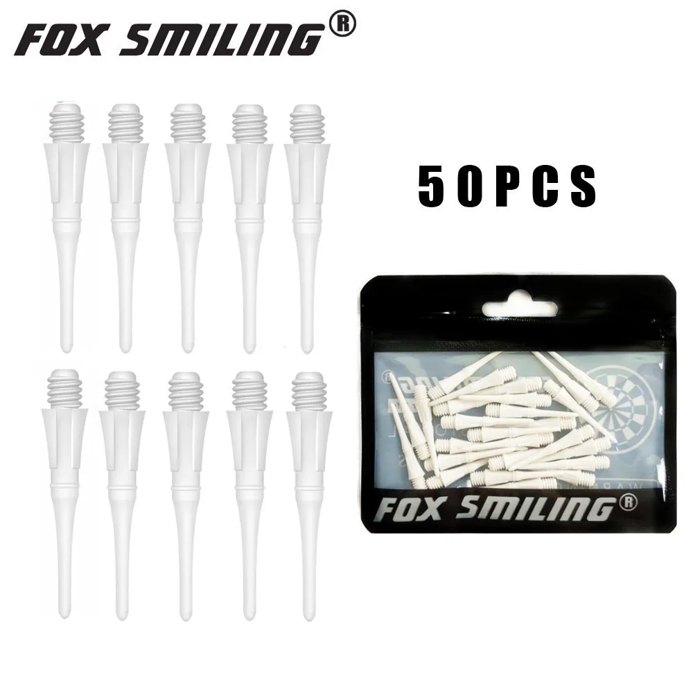 Fox Smiling-dardo profesional, punta suave para Dardos electrónicos, 50 piezas, 25mm, 2BA