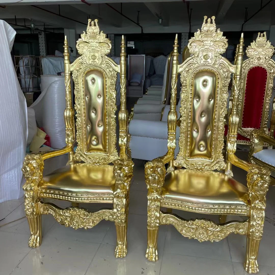 Events Furniture Rental Cheap Antique King And Queen Party High Back Royal Luxury Wedding Throne Chair For Groom And Bride