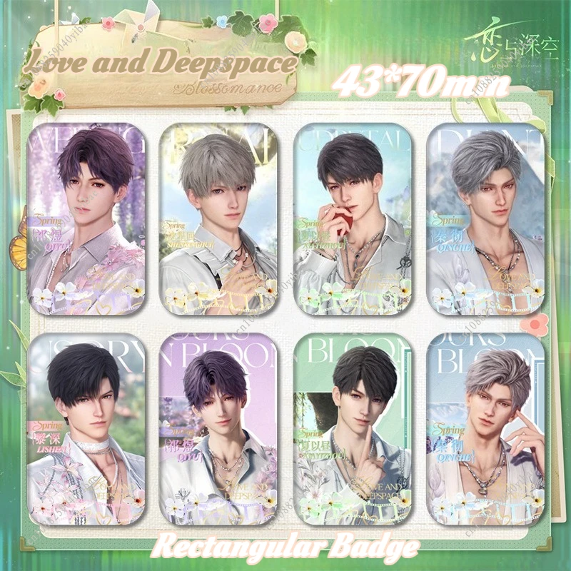 핫 러브 앤 딥스페이스 실루스 라파엘 칼렙 자비에르 제인 애니메이션 코스프레 스프링 원형/직사각형 배지 브로치 핀 컬렉션 선물
