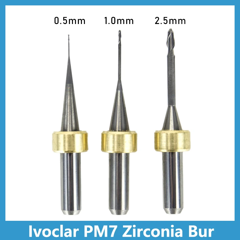

Dental PM7 DC Milling Burs Zirconia Grinding Cutters Head Diameter 0.5/1.0/2.5mm