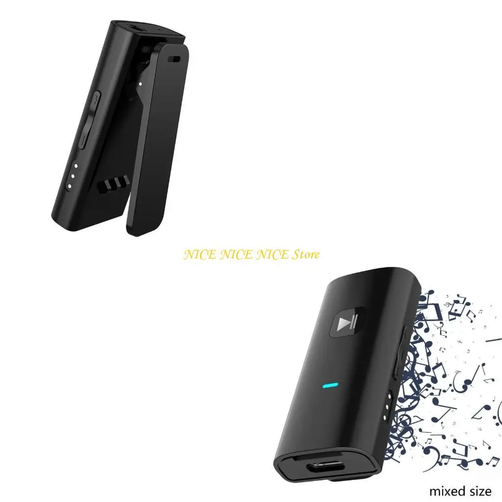 

BT5.0 Transmitter Receiver 2 in 1 Lavalier Wireless Adapter 3.5mm AUX Adapter For Car Music Headset Earphone