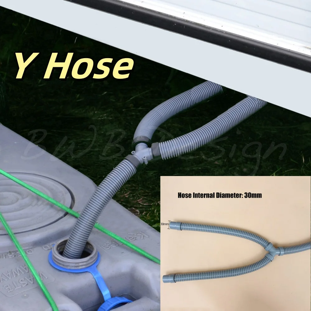 

Caravan Waste Water Outlet Y Hose Connector Pipe Barbed Hose Water Fuel Air Connector Camper Motorhome RV Parts Accessories