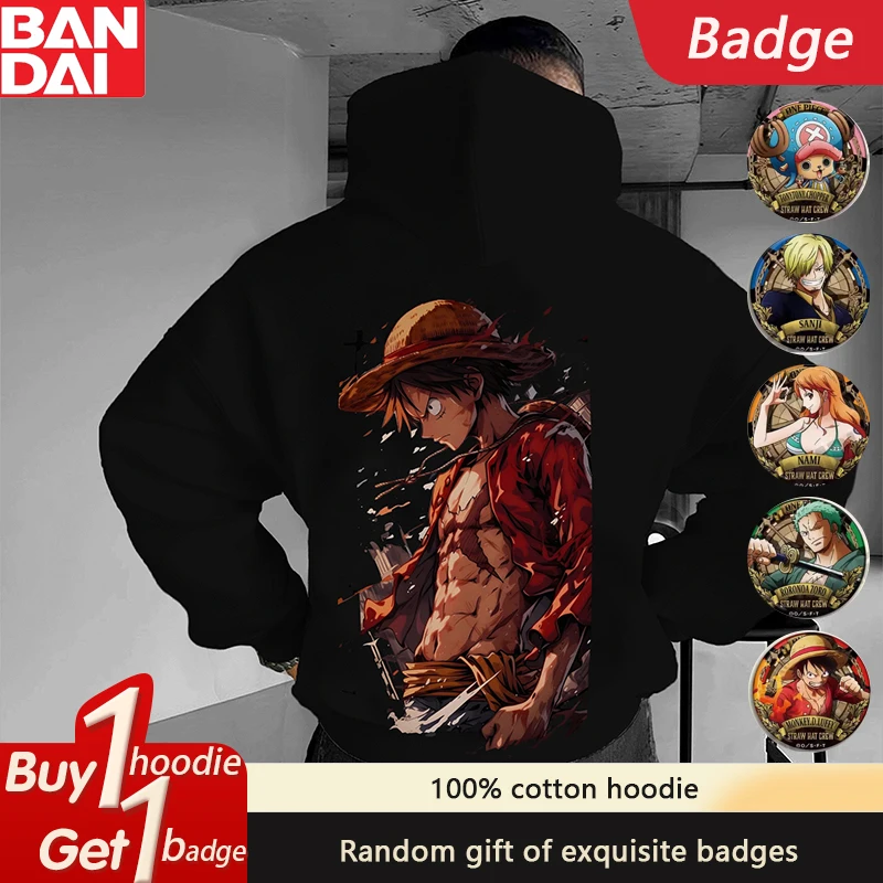 

ONE PIECE Joint Luffy Sauron Толстовка с капюшоном Свободный осенне-зимний свитер из чистого хлопка с японской анимацией для мужчин и женщин