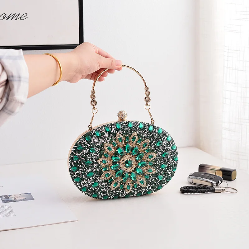 Diamantbesetzte Sonnenblumen-Abendkupplung im Retro-Stil, europäisch-amerikanische Bankett-Handtasche für Damen, Abendkleid-Clutch für formelle Kleidung