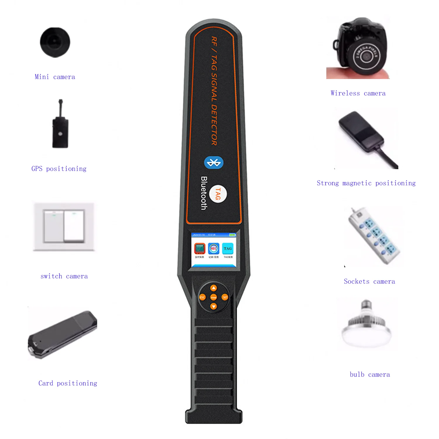 gadgets anti-espião Detector DS828 multifuncional, GPS/câmera sem fio/detecção de bugs, garante segurança em hotel/escritório/carro