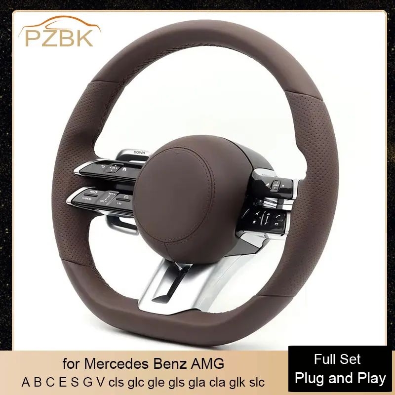 

Brown Car Steering Wheel Assembly for Mercedes Benz AMG W204 W205 W222 W464 G350 G63 G65 G500 Cls Glc Gle Gls Gla Cla Glk Slc