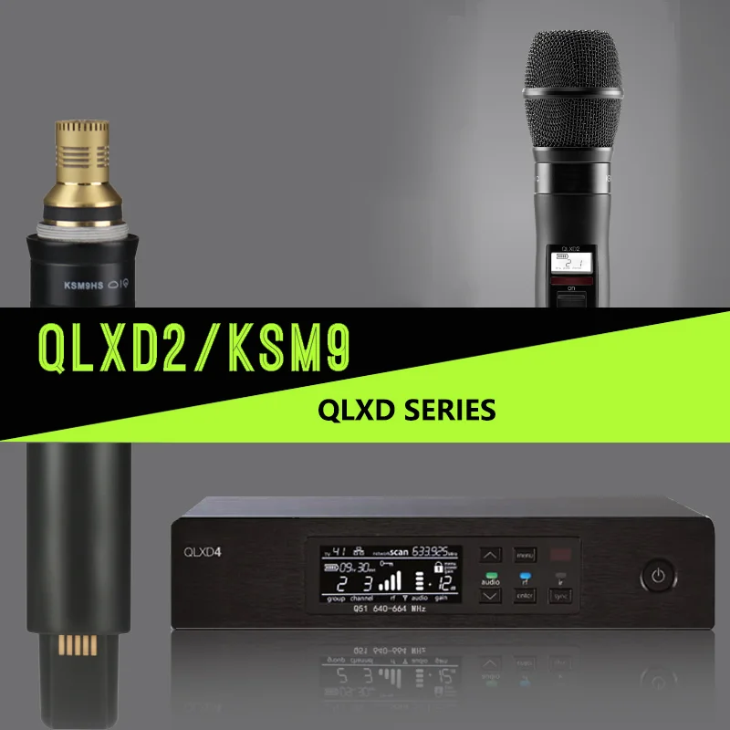 QLXD4 KSM9/Beta58a UHF True Diversity mikrofon ręczny bezprzewodowy zestaw mikrofonowy do karaoke dla kościoła