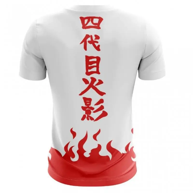 Japanese Anime Fourth Generation Hokage Short Sleeved 3D Printed Men's Sports T-shirt in Stock