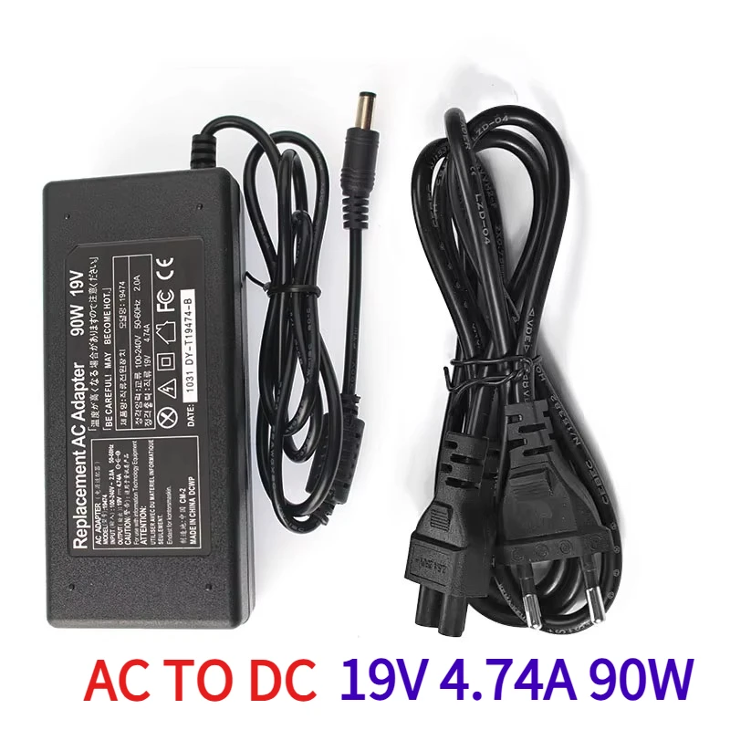 

AC-DC 19V 4.74A 90W AC Laptop Power Adapter Charger For ASUS Toshiba/Lenovo Adapter A46C X43B A8J K52 U1 U3 S5 W3 W7 Z3 Notebook