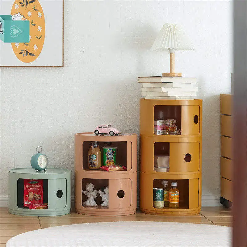 Bedside table round storage bedside small cabinet children's bedroom simple storage - view 6
