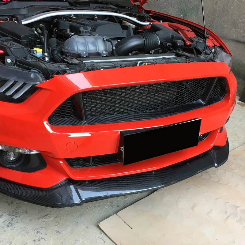 Real Carbon Fiber FRP Car Front Bumper Mesh Grille Grills For Ford Mustang 2015-2017 Car Styling Intake Mesh FRP