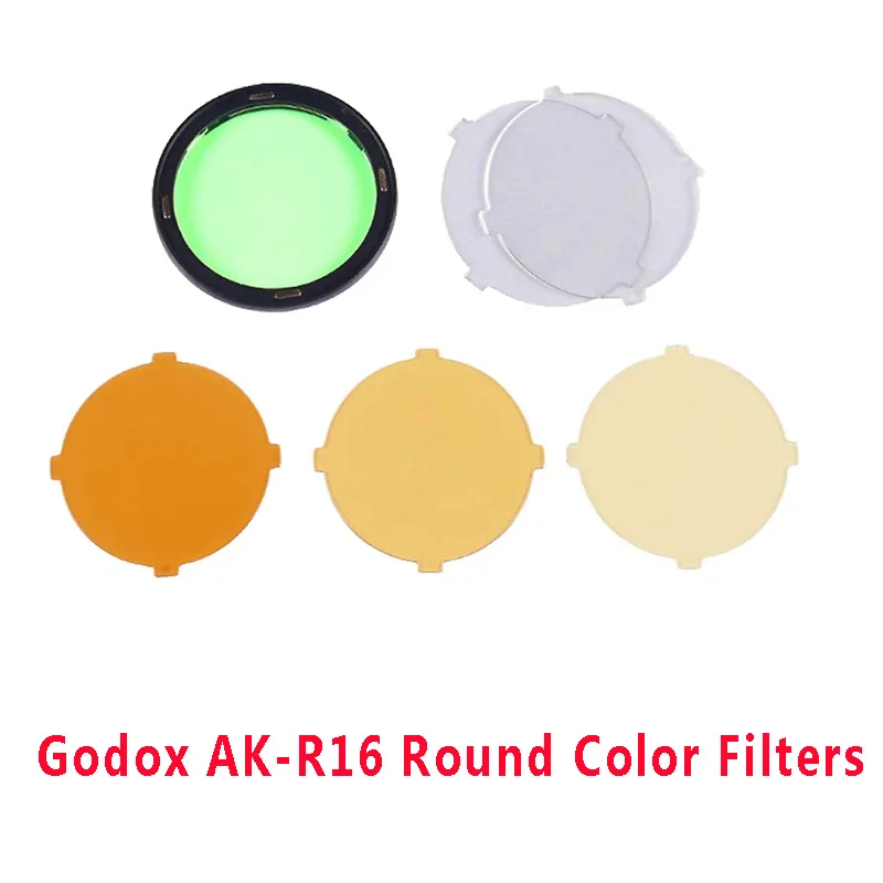 Godox AK-R16 Round Color Filters for Godox H200R Round Flash Head, Compatible for Godox AD200,AD200 pro,V1-S V1-N V1-C