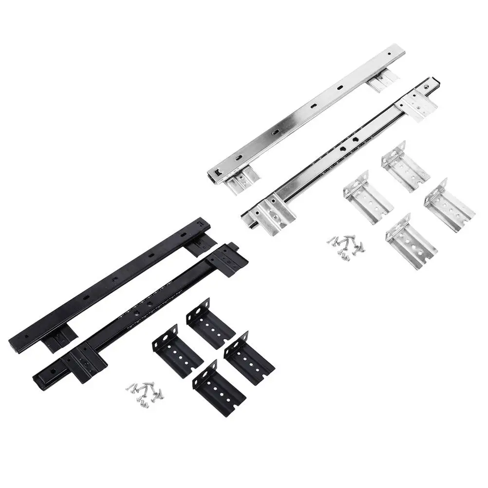 2Set Keyboard Slide Rail Bearing Drawer Track Steel Ball Bearing Soft Close Smooth Extractable Keyboard Tray Guides
