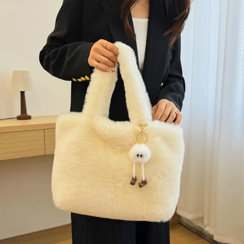 

Attractive Soft Touch Shoulder Bag Chain Buckle Detail Maillard Style Students Cross Body Bag Portable Unique