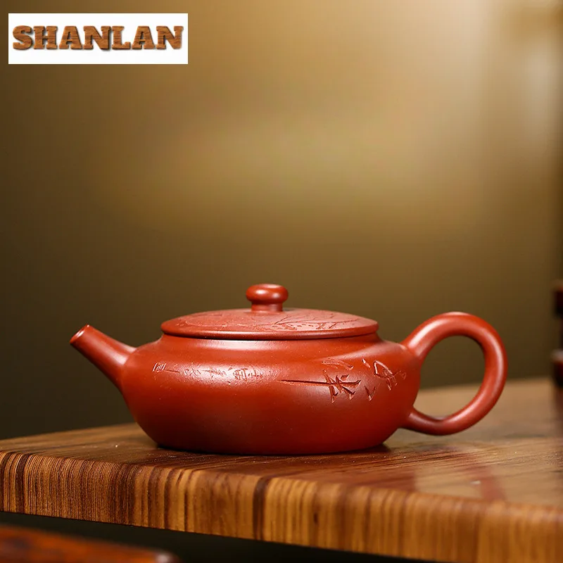 

150ml Vintage Yixing Purple Clay Teapots Handmade Lotus Fun Bian Chen Pot Raw Ore Dahongpao Mud Kettle Chinese Zisha Tea Set