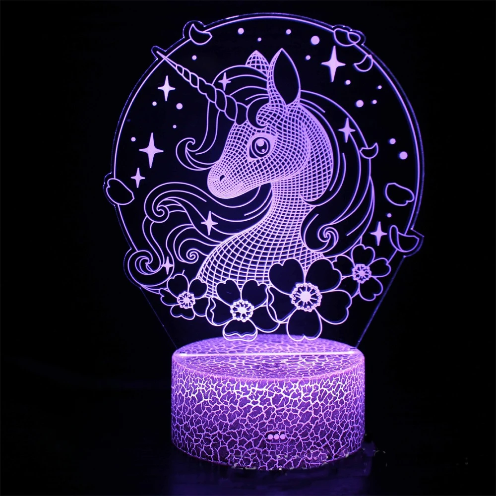 Unicorn 3D LED Illusion Lamp 7 Colors Changing Unicorn Night Light for Kids Unicorn Toys Gifts for Girls Bedroom Decoration