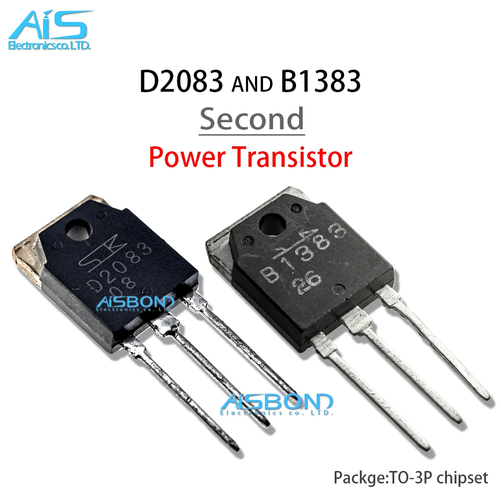 Second 2Pcs A Pair of 2SD2083 2SB1383 PNP NPN Darlington Power Transistor TO-3P 3Pin D2083 B1383 Chip