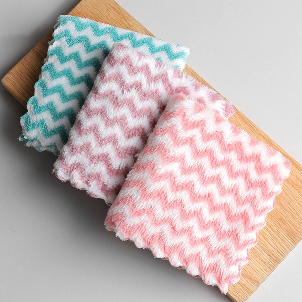 

8 Pcs Wavy Striped Dishwashing Cloth Cleaning Towel for Absorbent Dishcloth Microfiber Kitchen