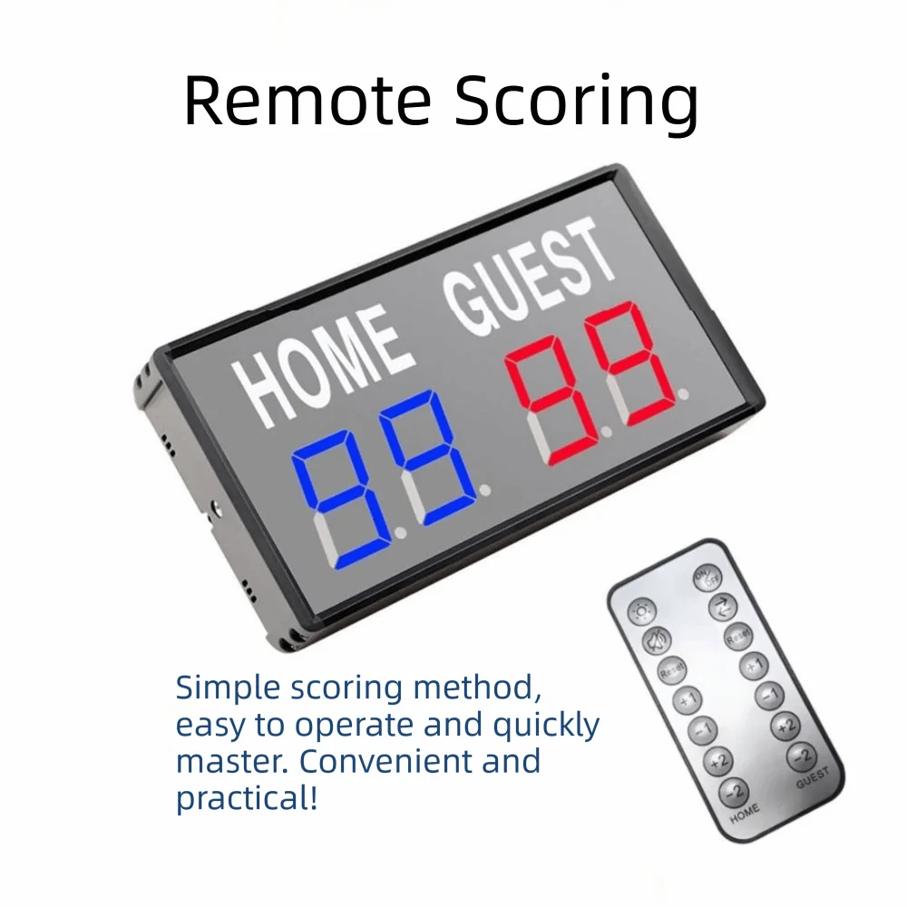 4-Digit LED Digital Scoreboard Remote Wireless Portable Digital Score Keeper Electric Multifunctional Mini Electric Scoreboard