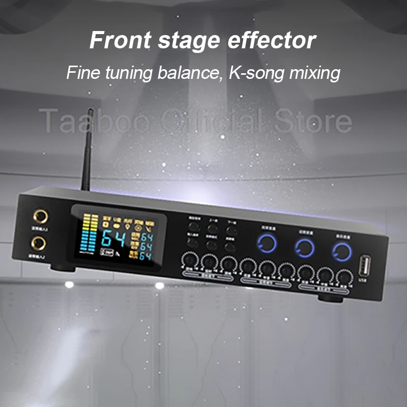 24W 16 Effects Digital Pre-Effector Bluetooth Sound Box DJ Mixer Console Amplifier Speaker Wireless Monitoring System For Karaok