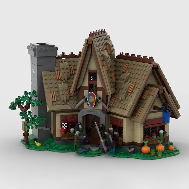 

1320pcs MOC building castle winter village medieval hotel model DIY assembly building blocks toys children's gift