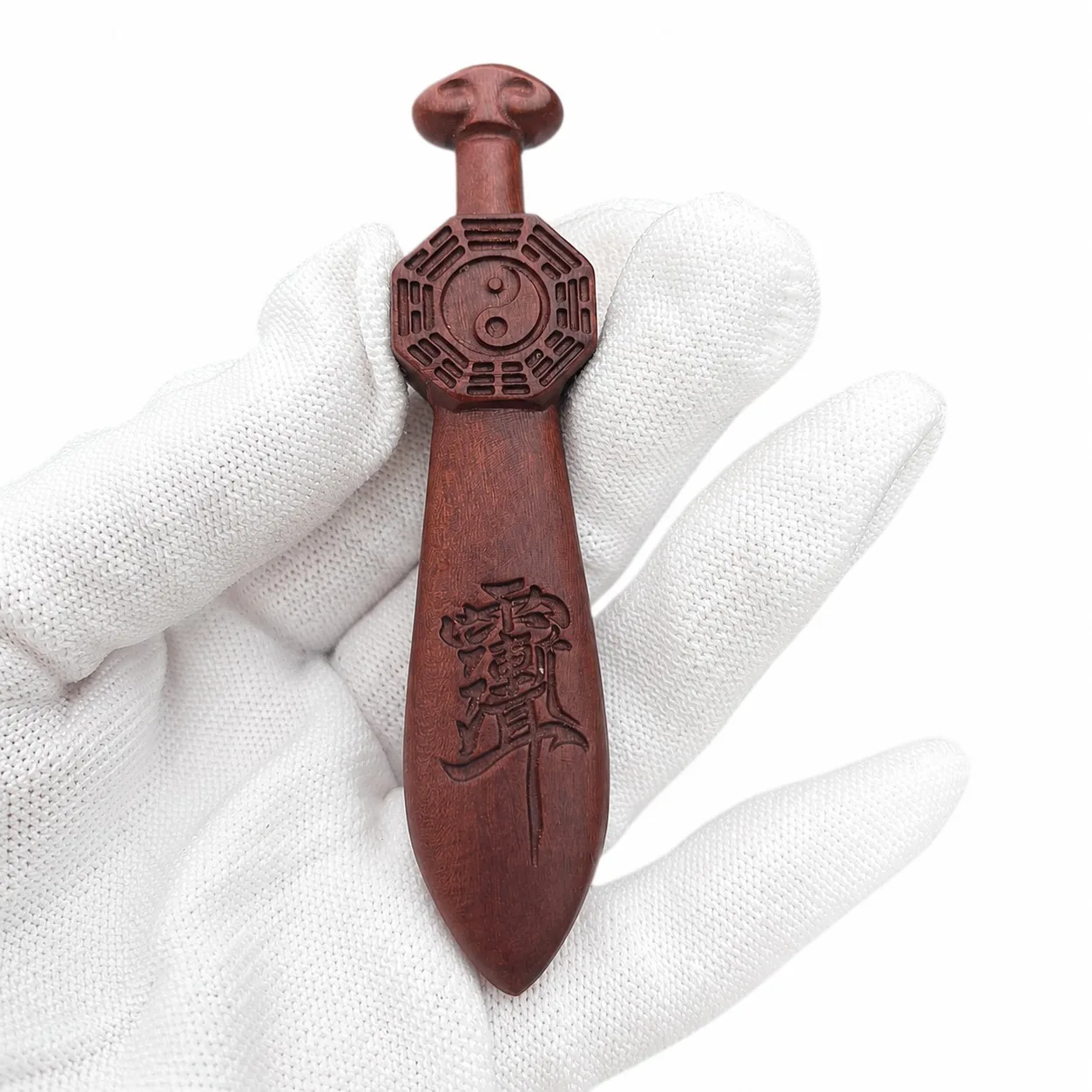 Natural Lightning Struck Jujube Wood Sword Ornament Taoist Ziwei Charm for Traditional Home Living Room Bedroom Decor Gift