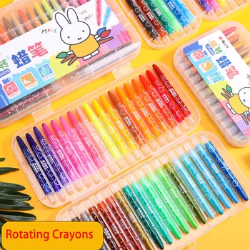 M & G Miffy 낙서 펜, 회전 확장 가능한 색상 크레용 만화 낙서 펜, 드로잉 아이 마커 펜, 12, 24, 36/48