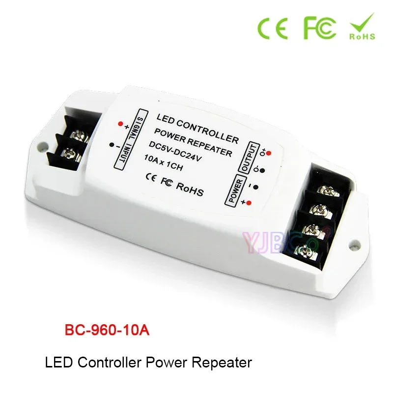 LED Power Repeater BC-960-10A 5V-24V 12V DC 10A*1CH PWM Control LED Strip Amplifier Light Dimmer 3000V optoelectronic isolation