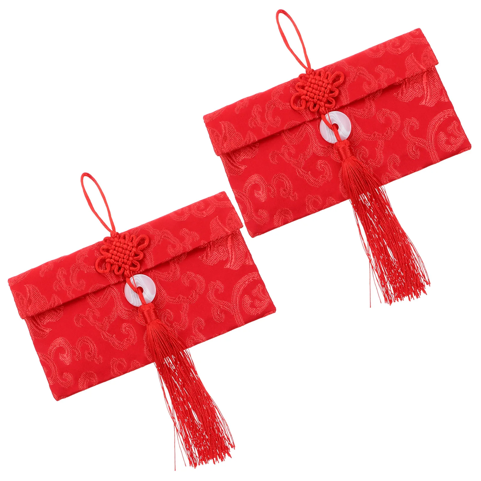 

2 Pcs Red Envelope Lunar Calendar Brocade Pocket Envelopes New Year Lucky Money Bag Wedding Gift Tea Ceremony Durability Safety