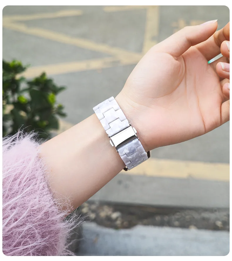 حزام الراتنج للشحن 6 5 الفرقة خفيفة الوزن تنفس قابل للتعديل للطي مشبك حزام (استيك) ساعة اكسسوارات ل Fitbit Charge 5 6