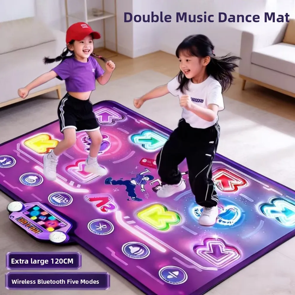 Double Pk Dance Mat Music Bluetooth Motion Sensory Integration Training Fitness Height Increasing Game Jumping Platform Mat Chil