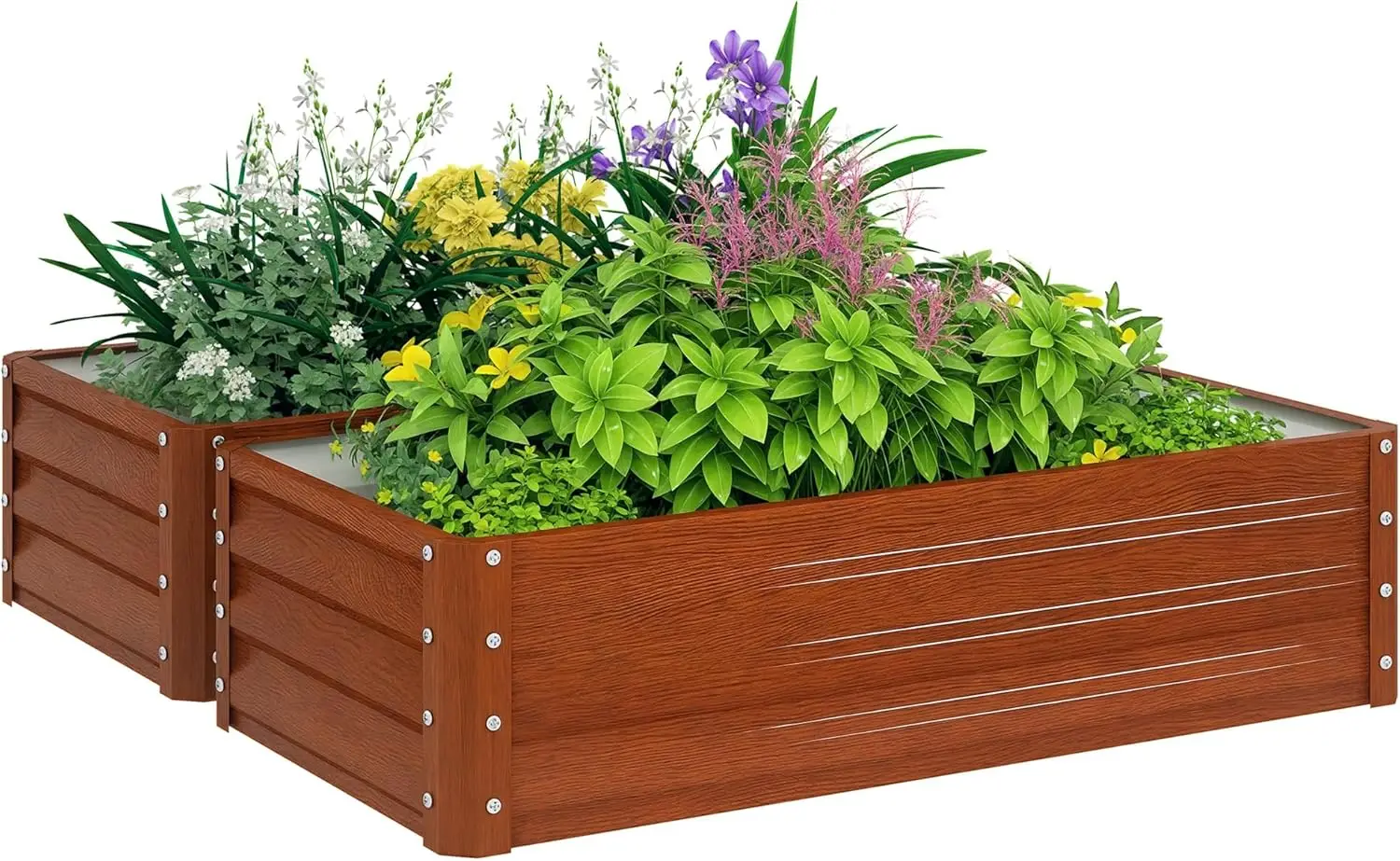 

Galvanized Raised Garden Bed, 4' x 2' x 1' Metal Planter Box, for Growing Vegetables, Flowers, Herbs, Succulents, Brown