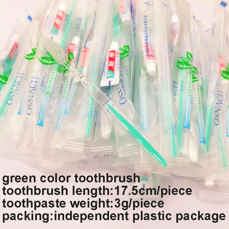 Free Shipping Green Toothbrush Toothpaste Dental Kit Hotel Supplies Personal Care Cleaning  Beauty Salon Private Appliance  Dent